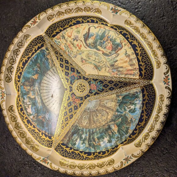 Vintage Daher NY Metal Serving Tray Tin Made in England 16 Inches Renaissance - Picture 2 of 6